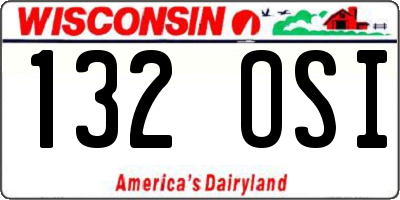 WI license plate 132OSI