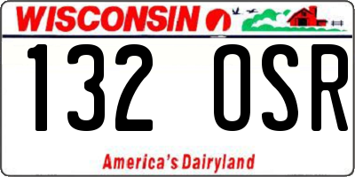 WI license plate 132OSR