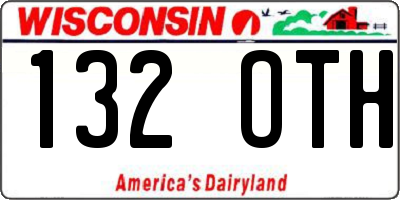 WI license plate 132OTH