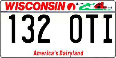 WI license plate 132OTI