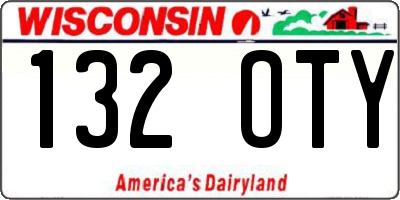 WI license plate 132OTY