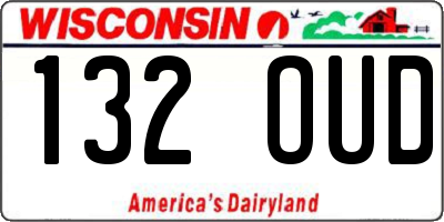 WI license plate 132OUD