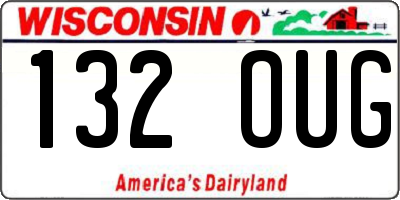 WI license plate 132OUG