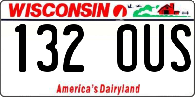 WI license plate 132OUS