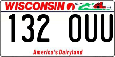 WI license plate 132OUU