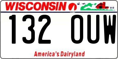 WI license plate 132OUW