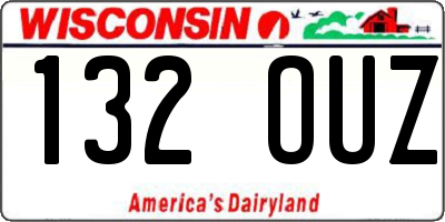 WI license plate 132OUZ