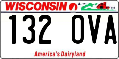 WI license plate 132OVA