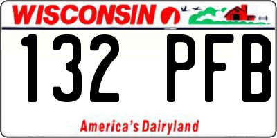 WI license plate 132PFB