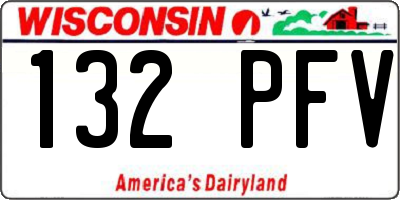 WI license plate 132PFV