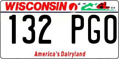 WI license plate 132PGO