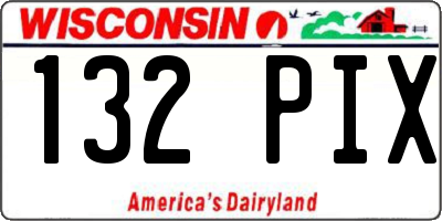 WI license plate 132PIX