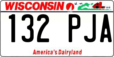 WI license plate 132PJA