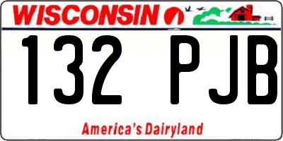 WI license plate 132PJB