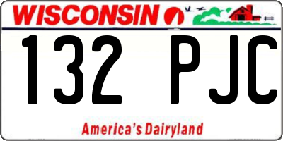 WI license plate 132PJC