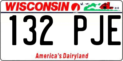 WI license plate 132PJE