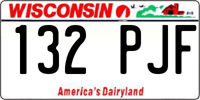 WI license plate 132PJF