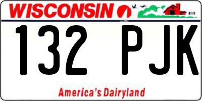 WI license plate 132PJK