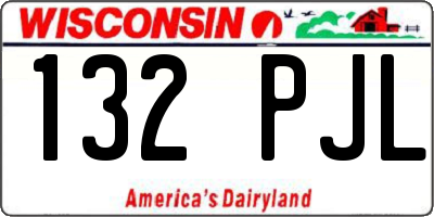 WI license plate 132PJL
