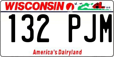 WI license plate 132PJM