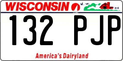 WI license plate 132PJP