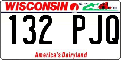 WI license plate 132PJQ
