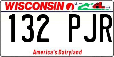 WI license plate 132PJR