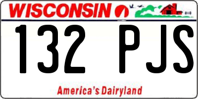 WI license plate 132PJS