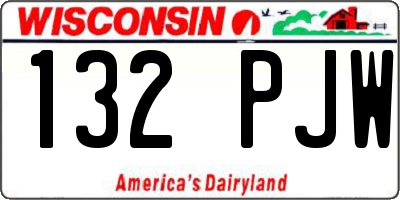 WI license plate 132PJW