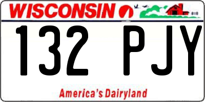 WI license plate 132PJY
