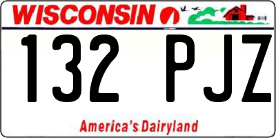 WI license plate 132PJZ