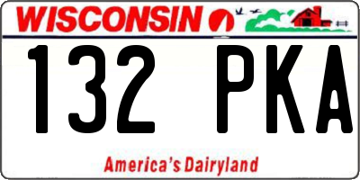WI license plate 132PKA