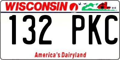 WI license plate 132PKC
