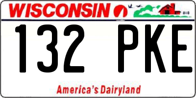 WI license plate 132PKE
