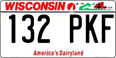 WI license plate 132PKF
