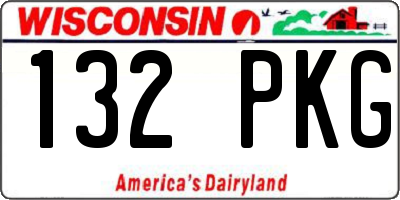WI license plate 132PKG