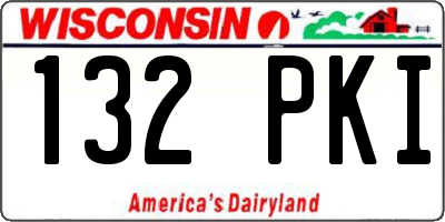 WI license plate 132PKI