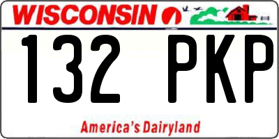 WI license plate 132PKP