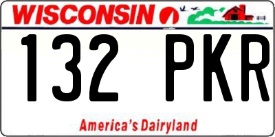 WI license plate 132PKR