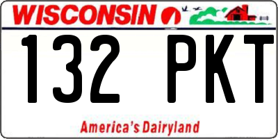 WI license plate 132PKT
