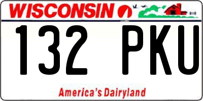 WI license plate 132PKU