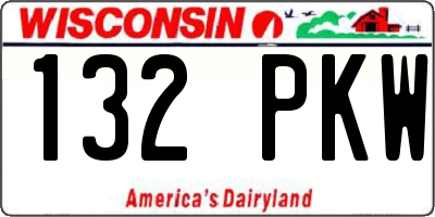 WI license plate 132PKW