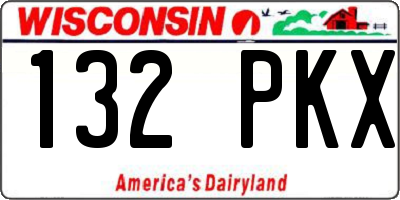 WI license plate 132PKX