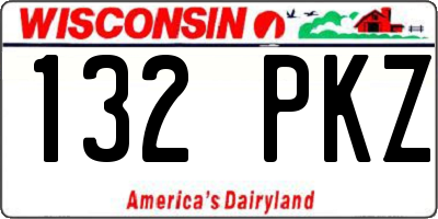 WI license plate 132PKZ
