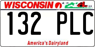 WI license plate 132PLC