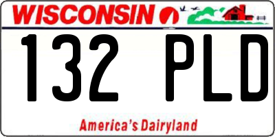 WI license plate 132PLD