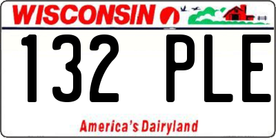 WI license plate 132PLE