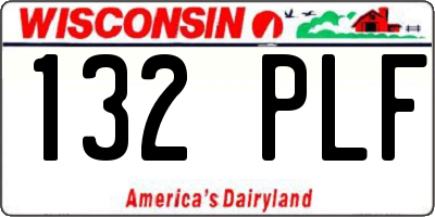 WI license plate 132PLF