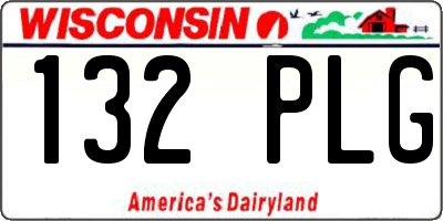 WI license plate 132PLG