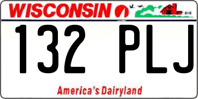 WI license plate 132PLJ